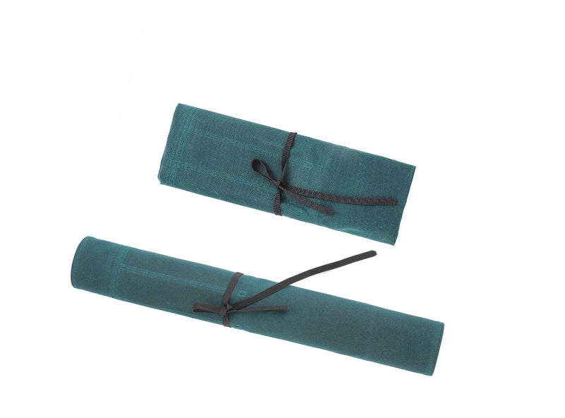 Denifiter Heavy Duty Waxed Canvas Chef Knife Storage Roll Bag With 7 Slots, Waterproof And Durable (Dark Green) - Image 4